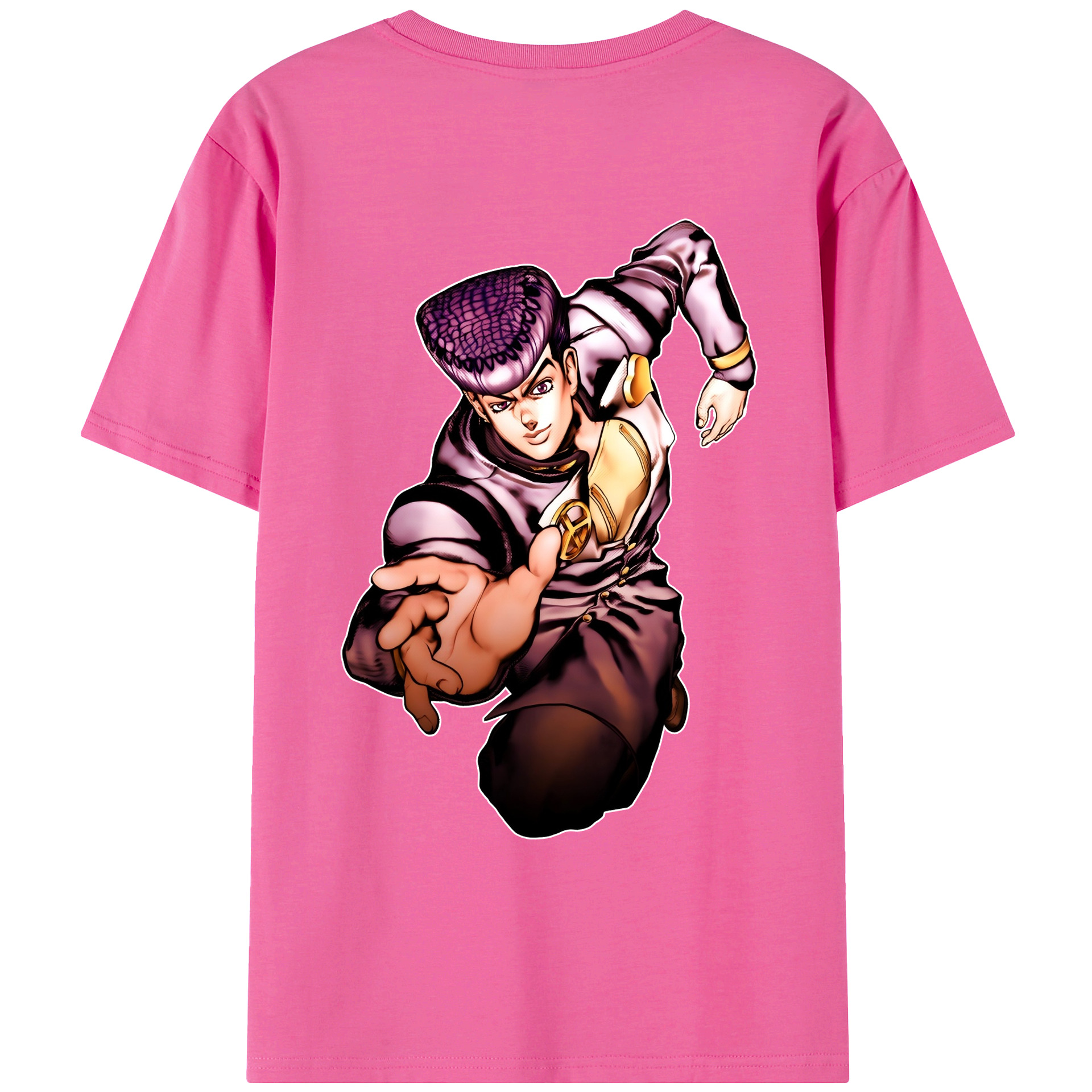 （画像用） ジョジョの奇妙な冒険 ひがしかた じょうすけ JoJo's Bizarre Adventure Higashikata Josuke レディース半袖Tシャツ(バックプリント)